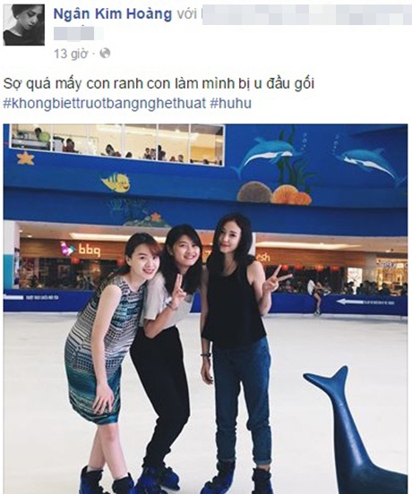 Các "hot girl" làm gì trong kỳ nghỉ lễ 6 ngày? - 7 Salim cùng bạn bè chơi trượt băng ngay ở Hà Nội. Kỳ nghỉ này, cô nàng hot girl không đi chơi xa