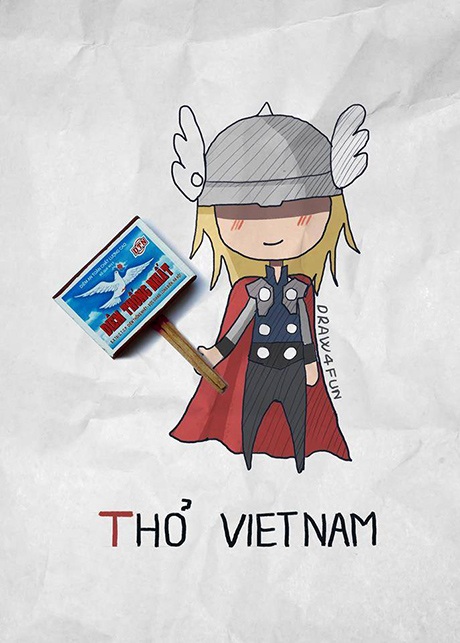 9x vẽ tranh giành siêu nhân chân thực kể từ... trái khoáy vải vóc, vỏ hộp diêm - 5 Thần Sấm