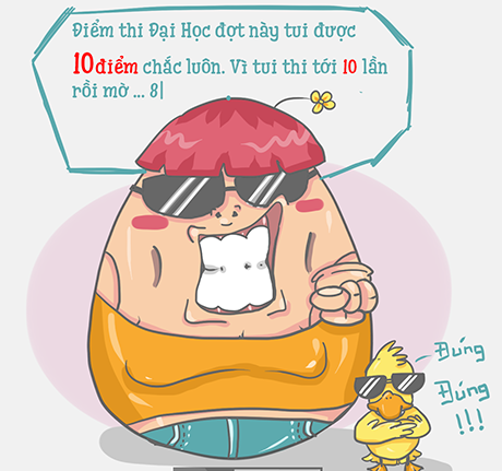 Bộ tranh vui về sĩ tử ngóng điểm thi đại học - 3 Thi 10 lần thì năm nay bao nhiêu tuổi nhỉ?