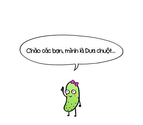 "Sự tích" các loại trái cây qua góc nhìn hài hước của họa sĩ trẻ - 2 Nhân vật chính là cô Dưa chuột xinh xắn