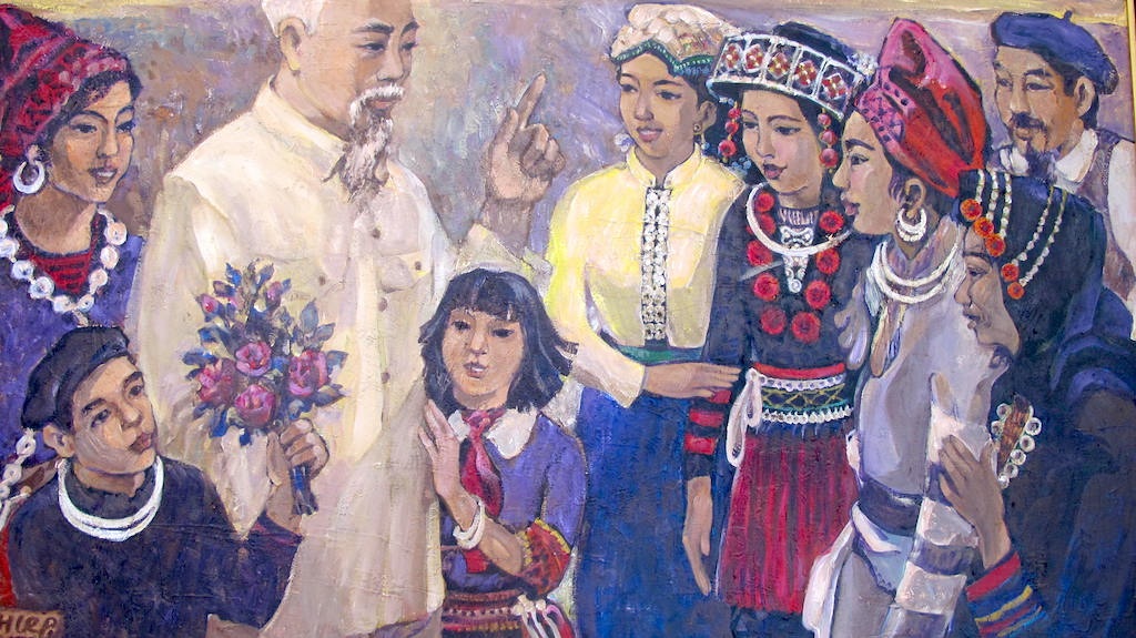 Đoàn kết là sức mạnh (Ảnh sơn dầu - Nguyễn Trọng Hiệp - Nghệ An).