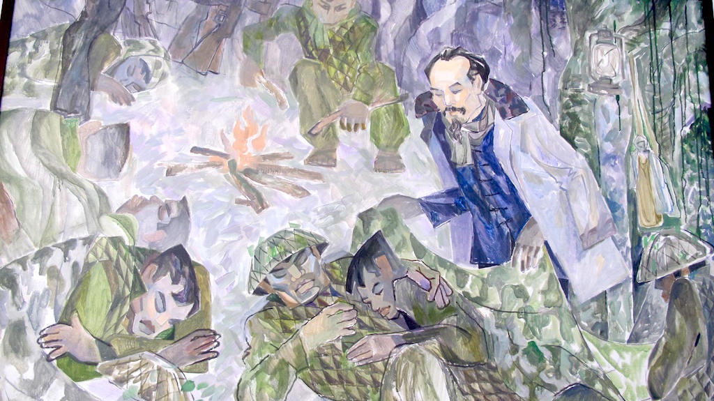 Đêm đông Việt Bắc (chất
liệu Acrilyc).