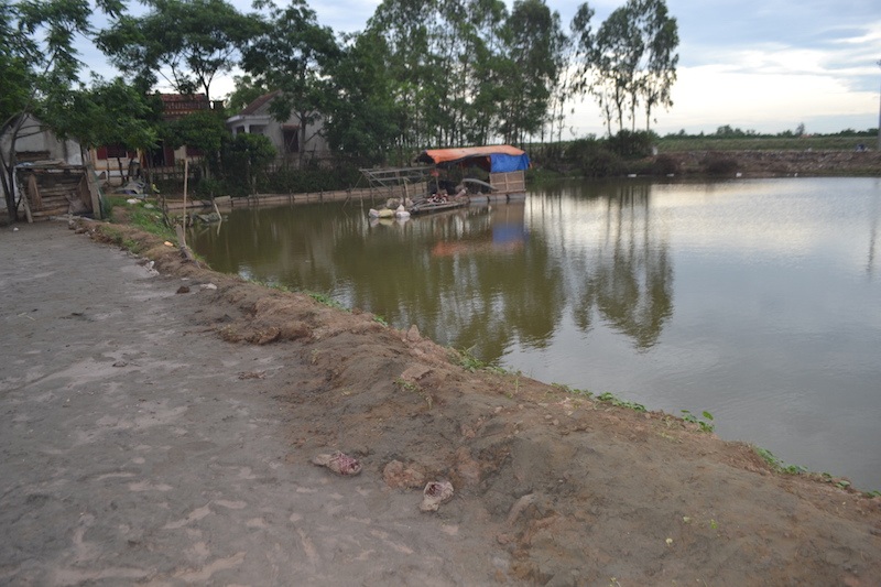 Hồ cải tạo nơi 2 em nhỏ chết đuối.