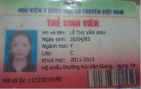 Nghệ An: Nữ sinh viên ngành y bị tố lừa đảo, chiếm đoạt tài sản - 3 Bà Vân Anh trong ảnh của thẻ sinh viên bị tố lừa tiền của người lao động.