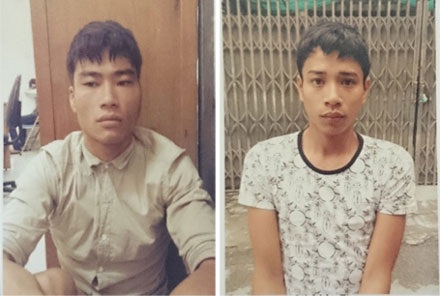 Các đối tượng Thành, Thiệp, Tuấn tại cơ quan điều tra.