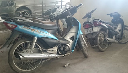 Số xe tang vật thu giữ tại cơ quan điều tra.