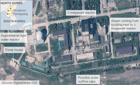 Triều Tiên vận hành nhà máy làm giàu uranium mới - 1 Khu liên hợp Yongbyonnhìn từ vệ tinh