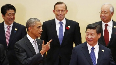 Obama hối thúc Trung Quốc cùng gìn giữ trật tự thế giới - 1 Tổng thống Mỹ Obama (trái) hối thúc Trung Quốc tham gia gìn giữ trật tự thế giới