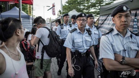 Hàng nghìn cảnh sát Hồng Kông được huy động đảm bảo an ninh trong ngày 17/6 (Ảnh: