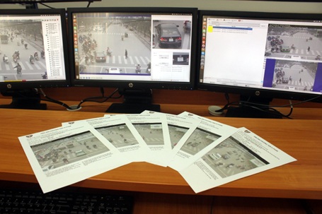 Hình ảnh phương tiện vi phạm được in ra lưu trong hồ sơ xử lý