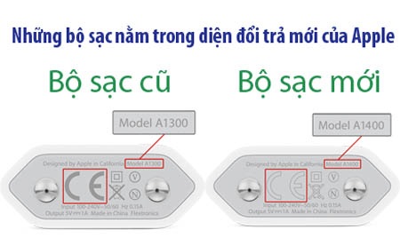 Đổi trả sạc pin của Apple tại Việt Nam: Chỉ có chính hãng - 1 Danh sách các bộ sạc đổi trả lần này của Apple.