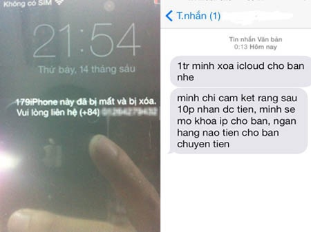 "Khóc dở mếu dở" trò đòi tiền chuộc để mở khoá iPhone - 1 Thủ đoạn mới với iPhone khoá iCloud.