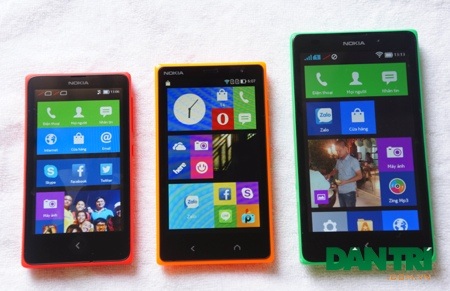 Đánh giá chi tiết điện thoại Nokia X2 vừa bán trên thị trường - 4 Từ trái sang phải, Nokia X+, Nokia X2 và Nokia XL.