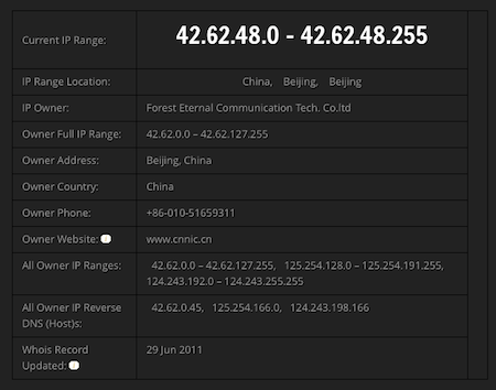 Những IP này đến từ Trung Quốc