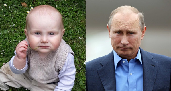 11 em bé sinh ra đã giống người nổi tiếng - 1 Bản sao của Vladimir Poutine.