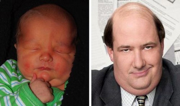 11 em bé sinh ra đã giống người nổi tiếng - 7 Brian Baumgartner.