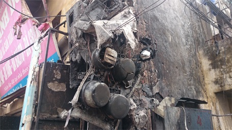 Toàn bộ số công tơ điện tại đây bị thiêu rụi