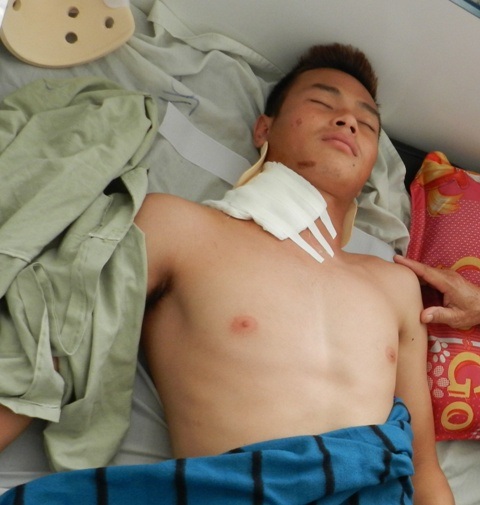 Tuyển thủ Bùi Xuân Hiếu đang bình phục dần.