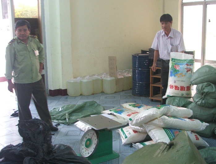 Số bột ngọt có nguồn gốc từ Trung Quốc đang bị tạm giữ tại Đội Quản lý thị trường số 1