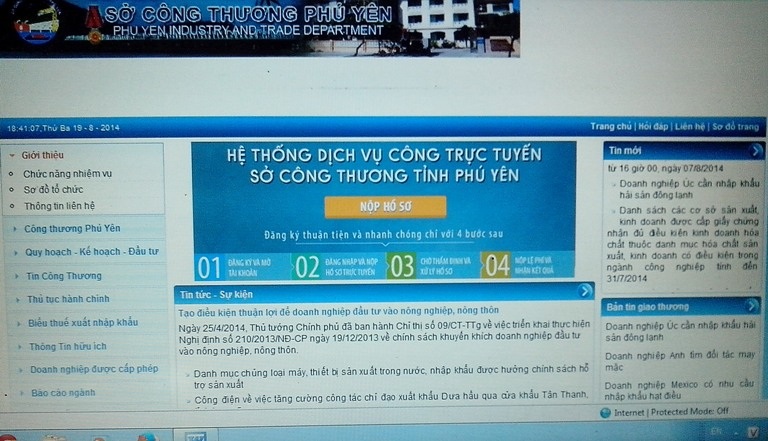 Sở Công thương Phú Yên tiên phong ứng dụng dịch vụ công trực tuyến mức 4 - 1 Sở Công thương Phú Yên đơn vị đầu tiên của cả nước áp dụng dịch vụ công trực tuyến