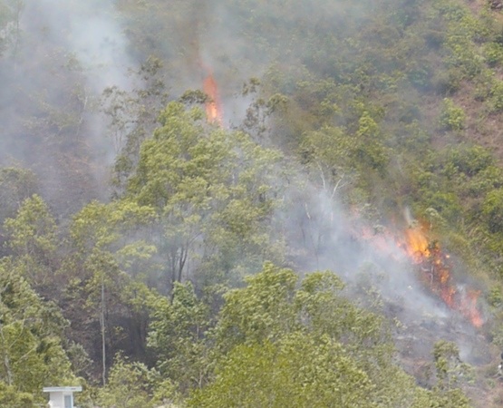 Núi Bà Hỏa bốc cháy dữ dộ
