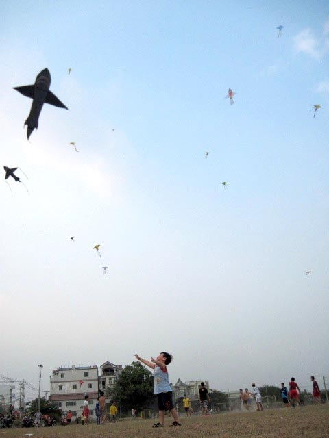 Bé cũng muốn bay lên cùng diều