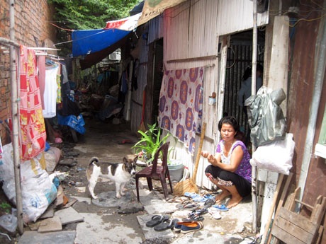 Ngôi nhà thuê của gia đình chị Tím ở xóm rác Sở Thùng