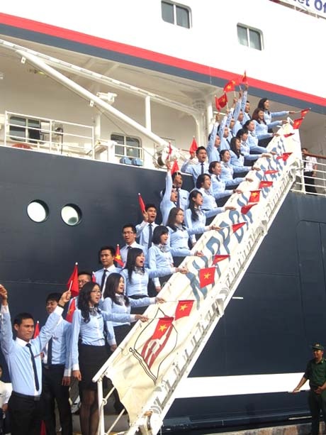 Đoàn đại biểu thanh niên Việt Nam tham gia Tàu thanh niên Đông Nam Á 2013 (ảnh: Anh Thoại)