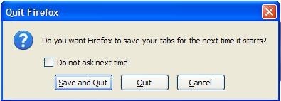 Khôi phục tính năng “Save and Quit” trên Firefox 4.0/5.0 - 4