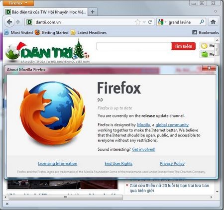 Firefox 9 bản chính thức tăng tốc xử lý đến 30% - 1