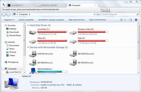 Giao diện cửa sổ ‘My Computer’ giống với giao diện trình duyệt web Chrome