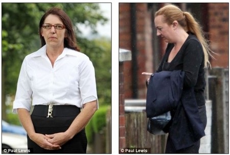 Bà Lisa Curan (trái) và cô Whitesite cùng xuất hiện tại tòa