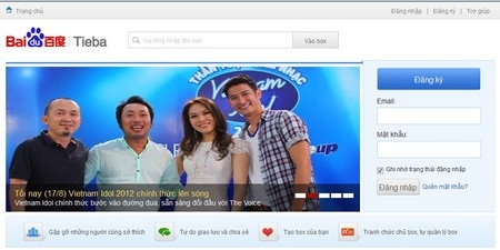 Mạng xã hội Tieba của Baidu đang chật vật tìm chỗ đứng tại Việt Nam