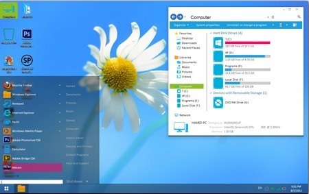 Bộ giao diện rực rỡ màu sắc dành cho Windows 7 - 4 Cửa sổ My Computer và Start Menu đã được thiết kế lại đẹp mắt hơn
