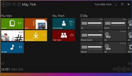 Bộ giao diện rực rỡ màu sắc dành cho Windows 7 - 6 Giao diện duyệt file theo phong cách Metro độc đáo của phần mềm