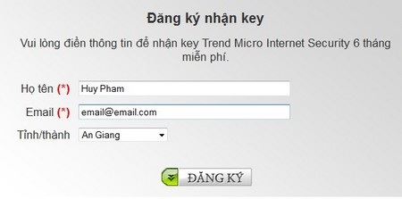 Bảo vệ máy tính với phần mềm bảo mật Trend Micro bản quyền - 2 - Chờ trong giây lát, 1 email được gửi đến từ Trend Micro (từ địa chỉ email
