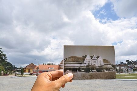 Ấn tượng Việt Nam “xưa và nay” qua bộ ảnh lồng trong ảnh - 25 Ga Đà Lạt, năm 1948