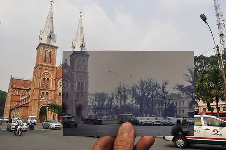 Ấn tượng Việt Nam “xưa và nay” qua bộ ảnh lồng trong ảnh - 3 Đường phố Sài Gòn, năm 1969