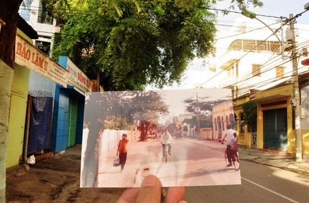 Ấn tượng Việt Nam “xưa và nay” qua bộ ảnh lồng trong ảnh - 16 Đường phố Nha Trang, năm 1966