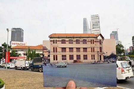 Ấn tượng Việt Nam “xưa và nay” qua bộ ảnh lồng trong ảnh - 9 Pháp trường Sài Gòn 1966, nay là Công ty Vận tải Đường sắt Tp.HCM