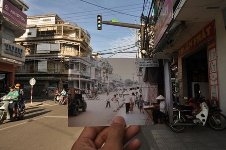 Ấn tượng Việt Nam “xưa và nay” qua bộ ảnh lồng trong ảnh - 18 Đường phố Nha Trang, năm 1967