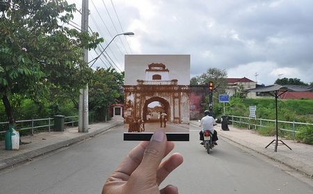 Ấn tượng Việt Nam “xưa và nay” qua bộ ảnh lồng trong ảnh - 21 Cổng thành cổ Diên Khánh (Khánh Hòa)