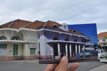 Ấn tượng Việt Nam “xưa và nay” qua bộ ảnh lồng trong ảnh - 23 Ga Nha Trang, năm 1970