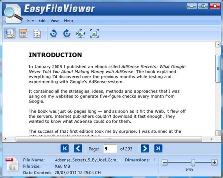 Mẹo hay giúp mở nhiều định dạng chỉ bằng một phần mềm - 1 EasyFileViewer cho phép mở nhiều định dạng file khác nhau chỉ bằng một phần mềm