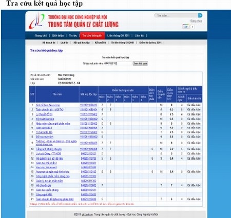 Hệ thống giúp sinh viên theo dõi quá trình học tập và điểm số của mình được thuận tiện hơn