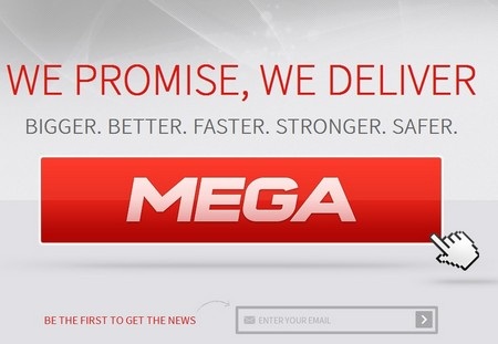 Hình ảnh giới thiệu về dịch vụ lưu trữ mới trên trang web chính thức của Kim Dotcom