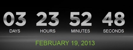 Đồng hồ đếm ngược trên trang chủ của HTC