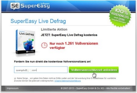 Bản quyền miễn phí công cụ chống phân mảnh ổ đĩa chuyên nghiệp