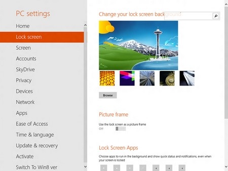 Các chức năng thiết lập tương tự như trên Windows 8