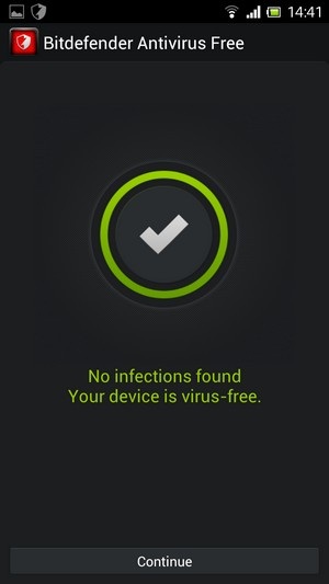 Quá trình quét thiết bị của Bitdefender Antivirus Free